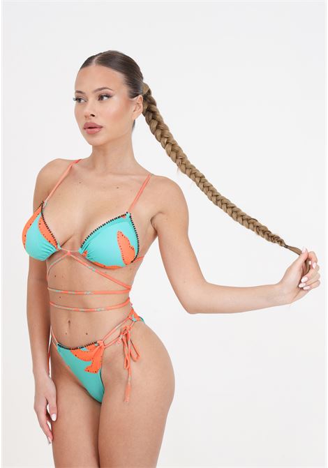 Bikini da donna triangolo e slip brasiliano regolabile fantasia exotic ME FUI | MF24-0430X1.